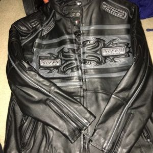 Men leather biker jacket